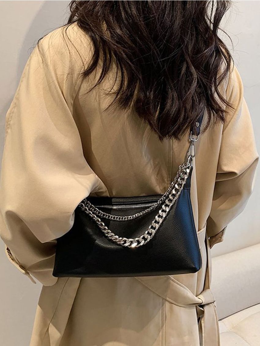 Chain Decor Hobo Bag