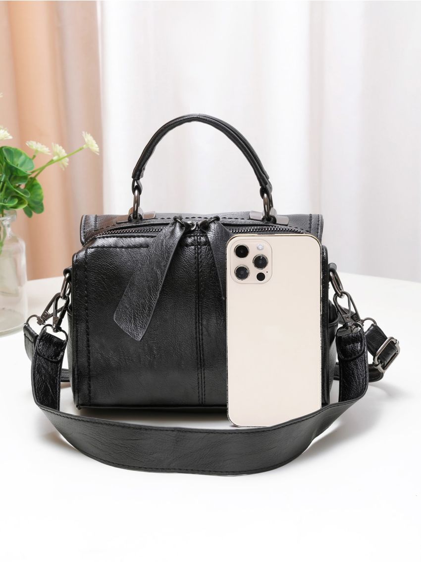 Minimalist Zipper Square Bag, Mothers Day Gift For Mom