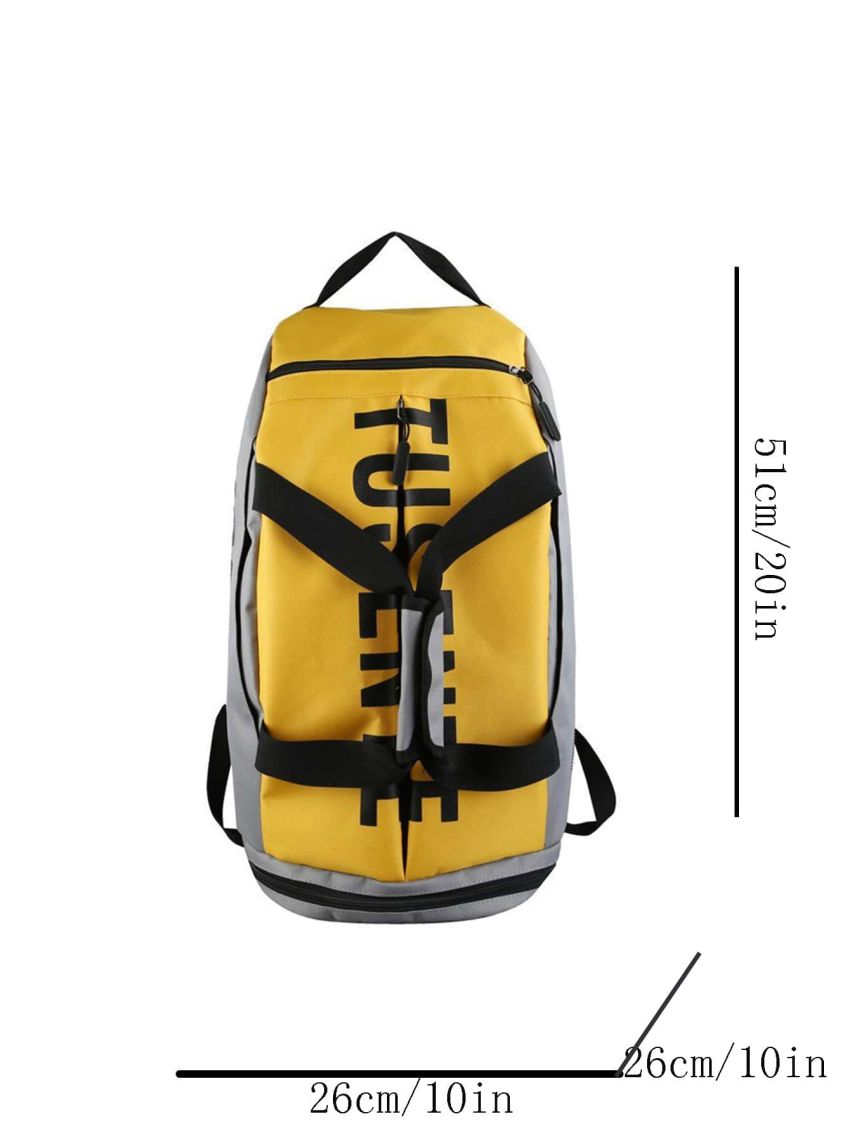 Letter Graphic Waterproof Functional Backpack
