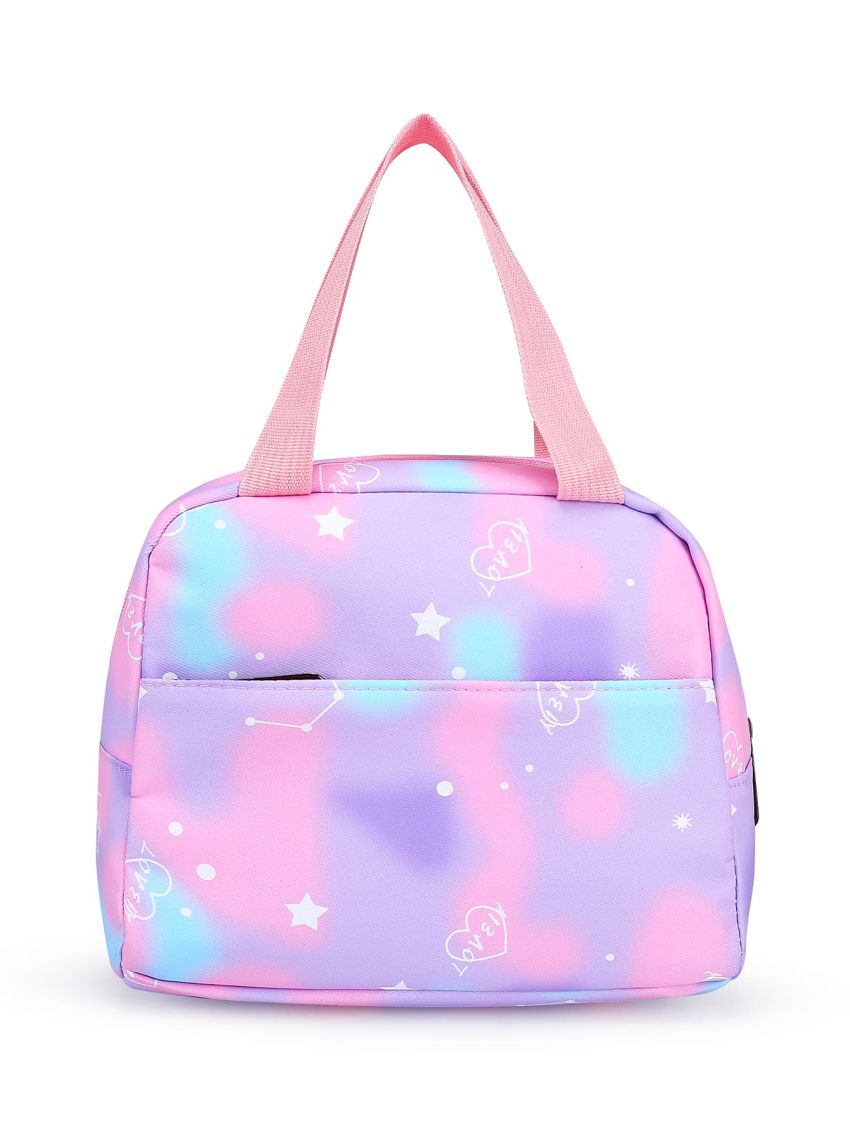 3pcs Tie Dye Star & Heart Print Functional Backpack Set