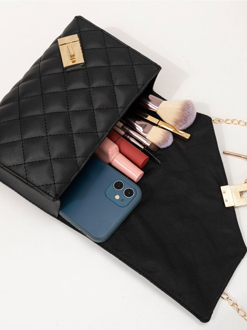 Quilted Flap Chain Crossbody Bag