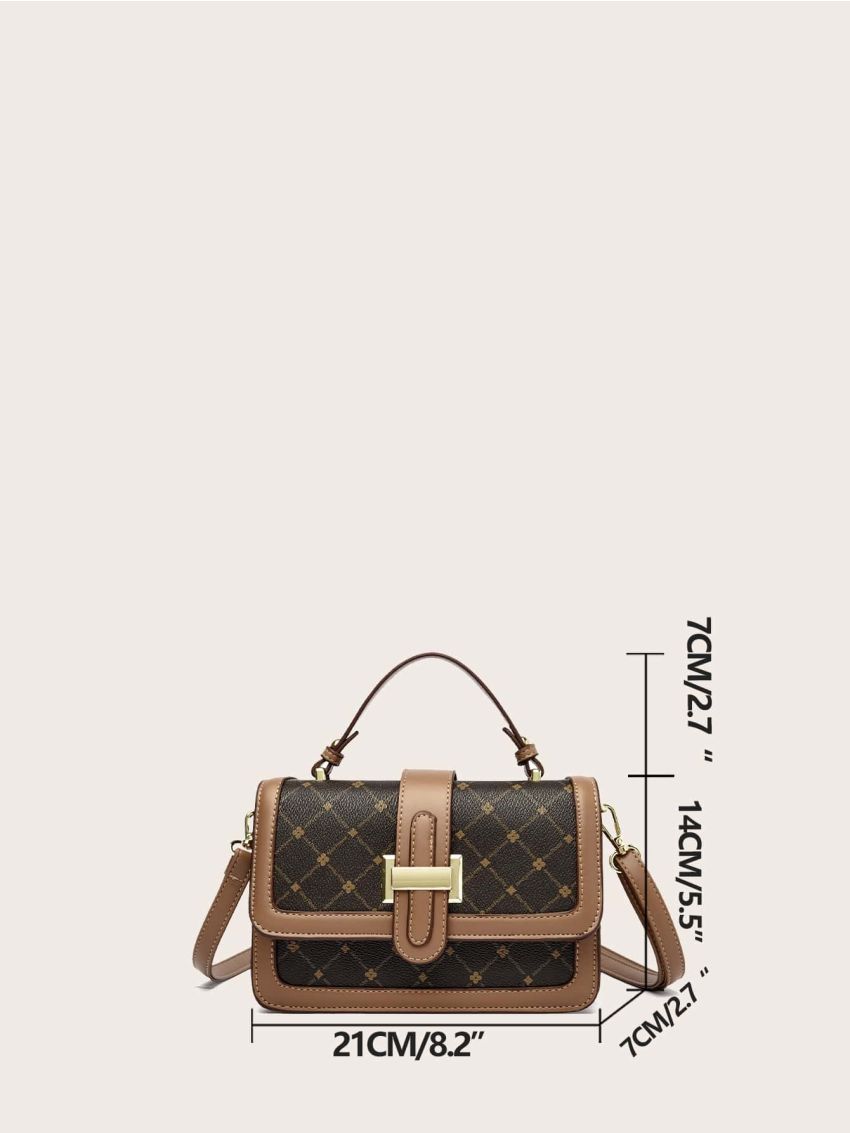 Floral Pattern Flap Square Bag