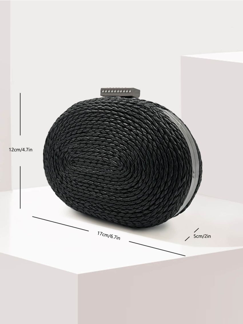 Mini Rhinestone Decor Chain Box Bag