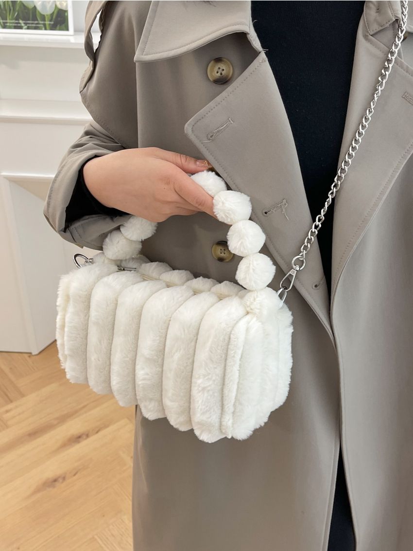 Minimalist Fuzzy Chain Square Bag
