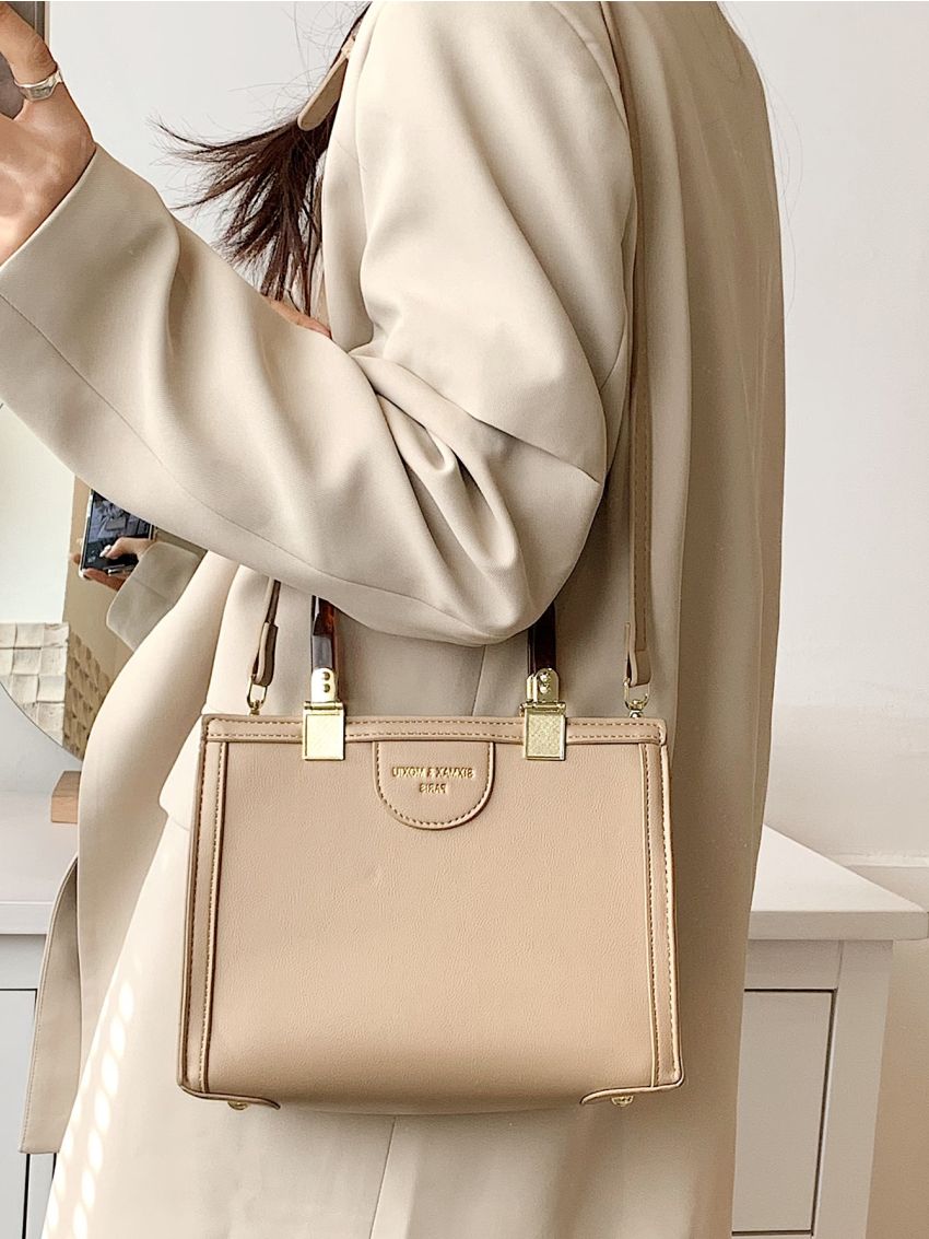 Letter Patch Decor Square Bag