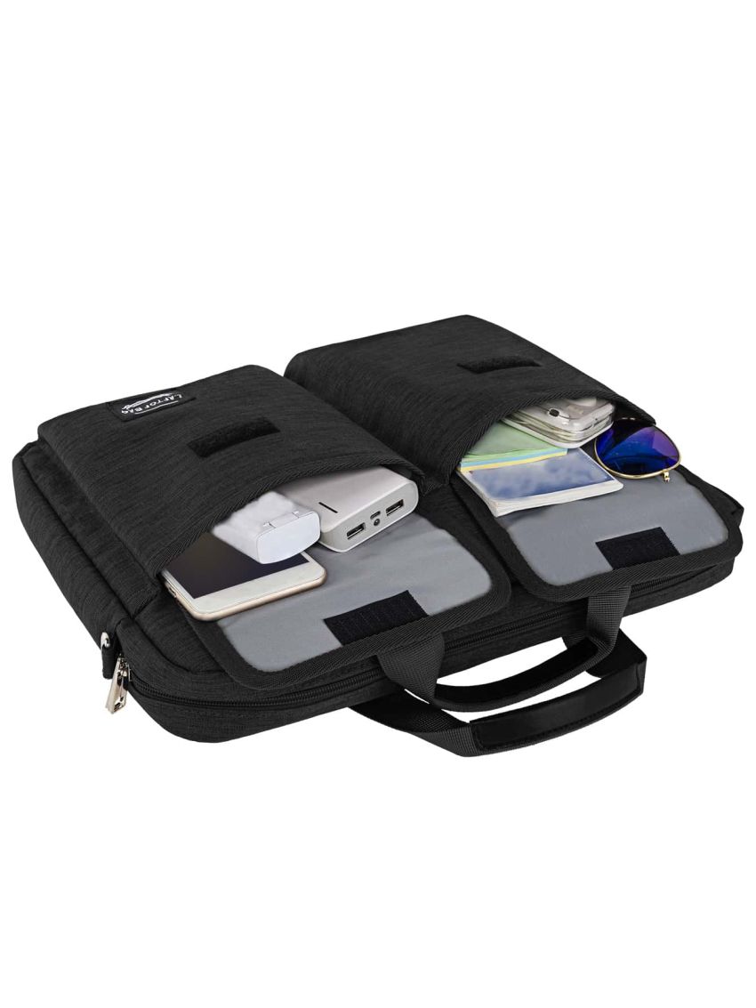 Men Letter Patch Decor Laptop Handbag Briefcase