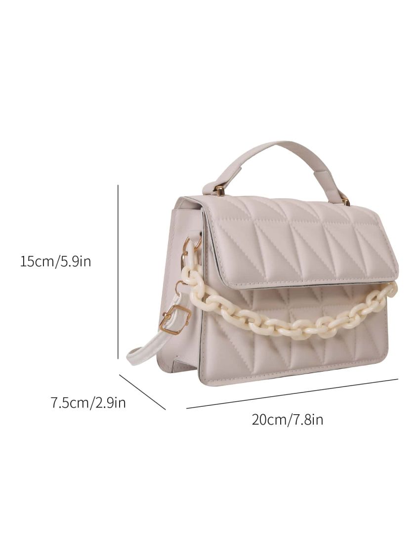 Mini Quilted Chain Decor Flap Square Bag