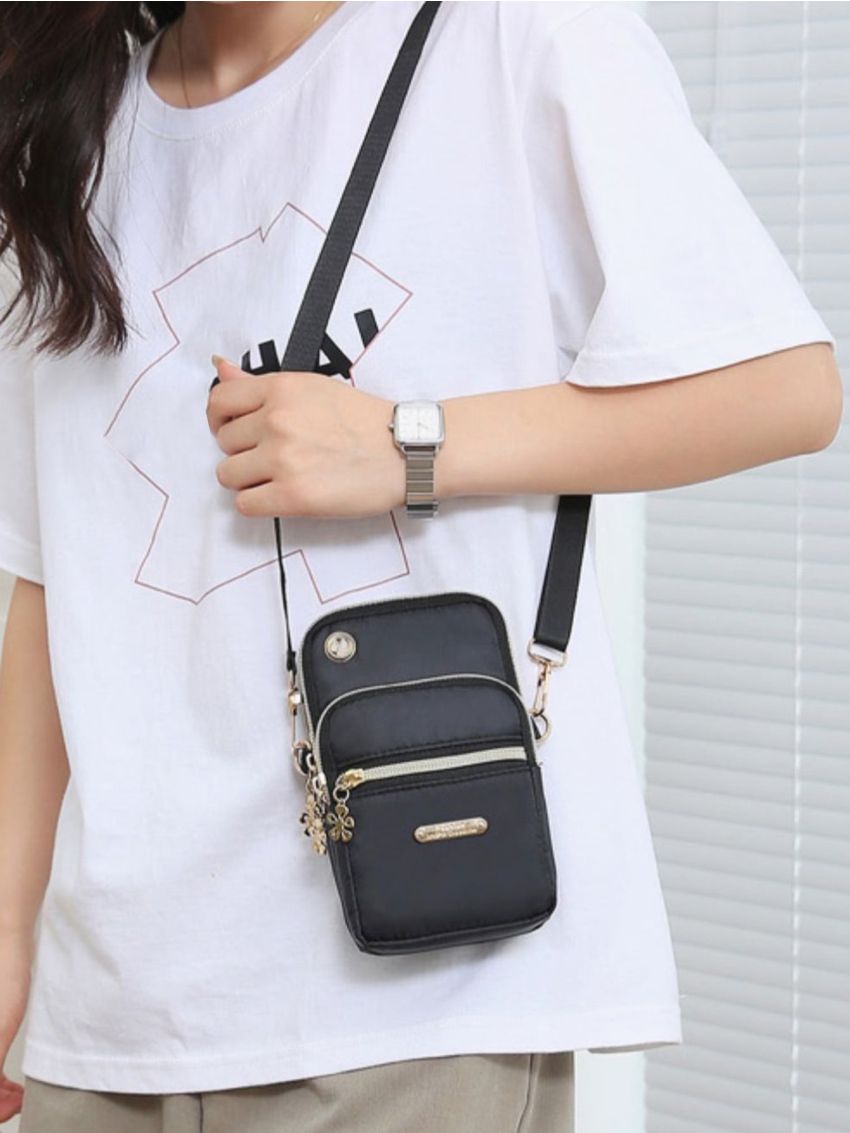 Metal Patch Decor Phone Wallet