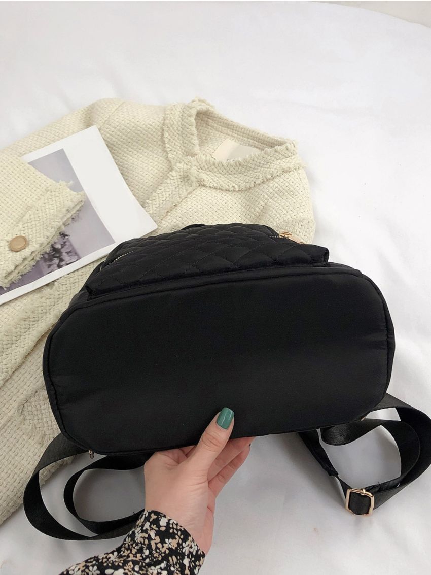 Quilted Detail Functional Backpack