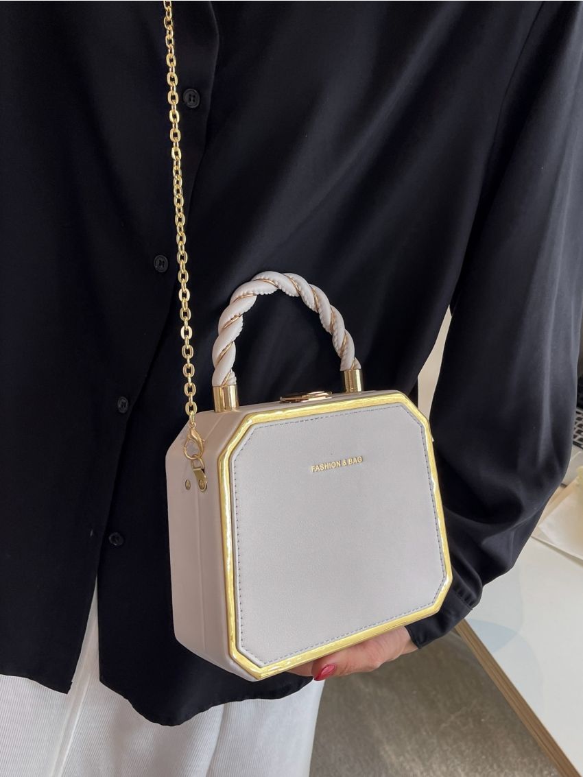 Mini Letter Graphic Chain Box Bag