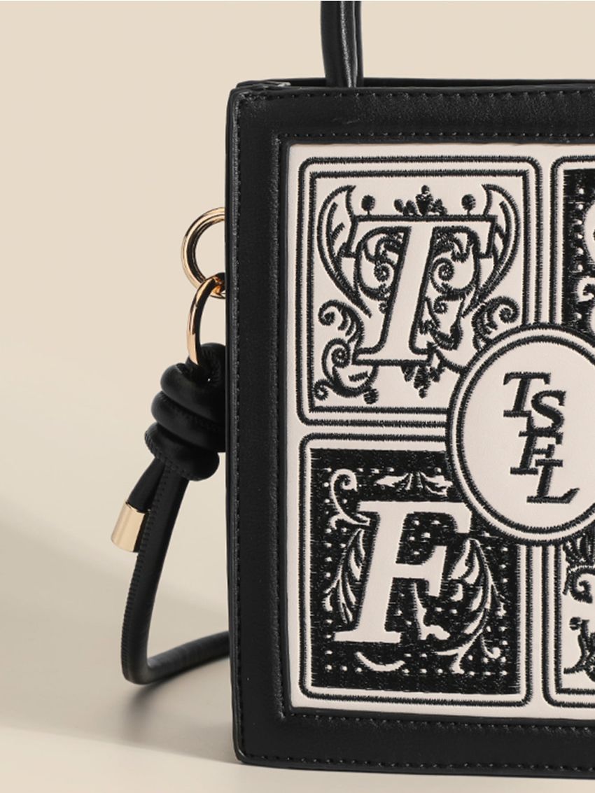 Mini Letter Embroidered Square Bag
