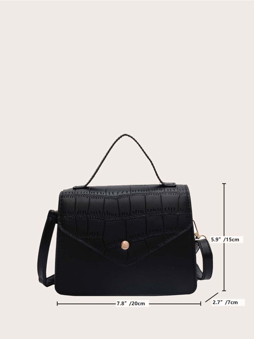 Mini Crocodile Embossed Flap Square Bag