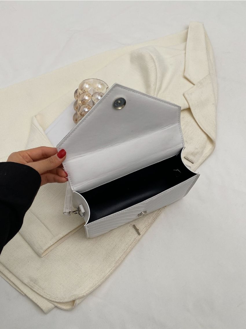 Quilted Fuzzy Handle Flap Square Bag With Coin Purse