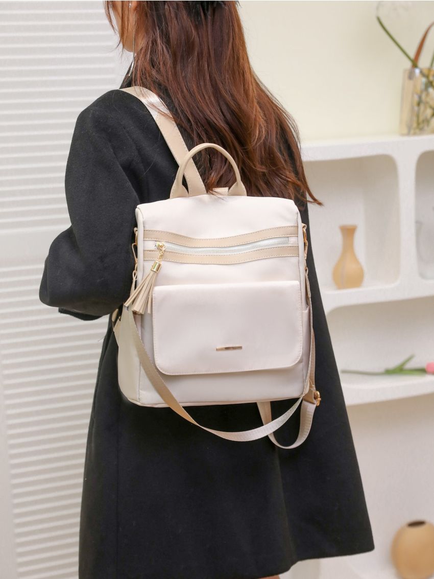 Tassel Decor Functional Backpack