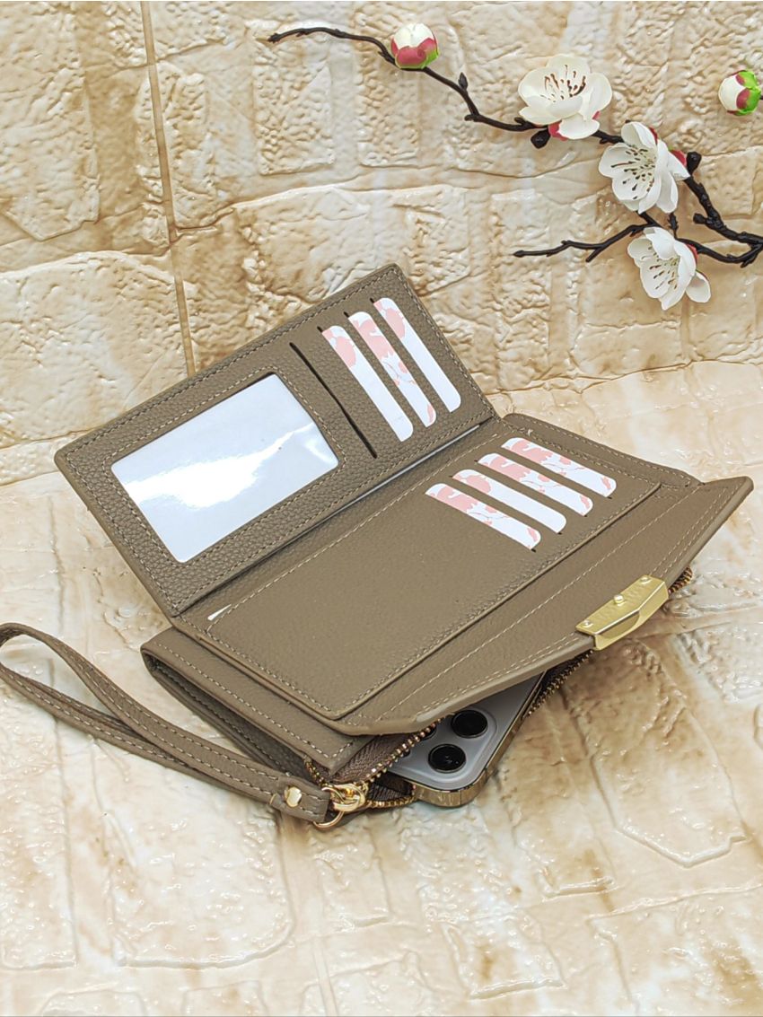 Metal Decor Long Wallet