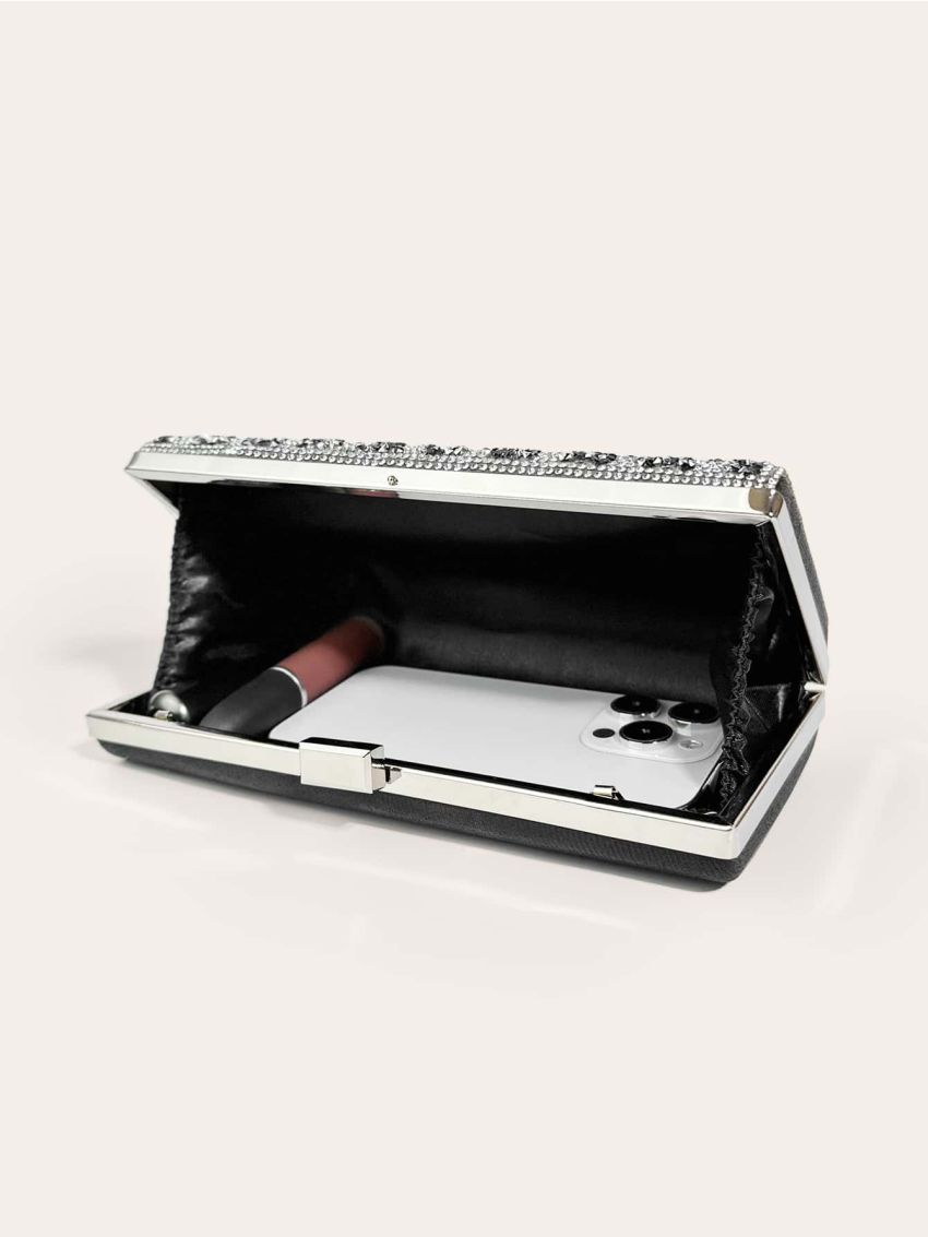 Rhinestone Decor Box Bag
