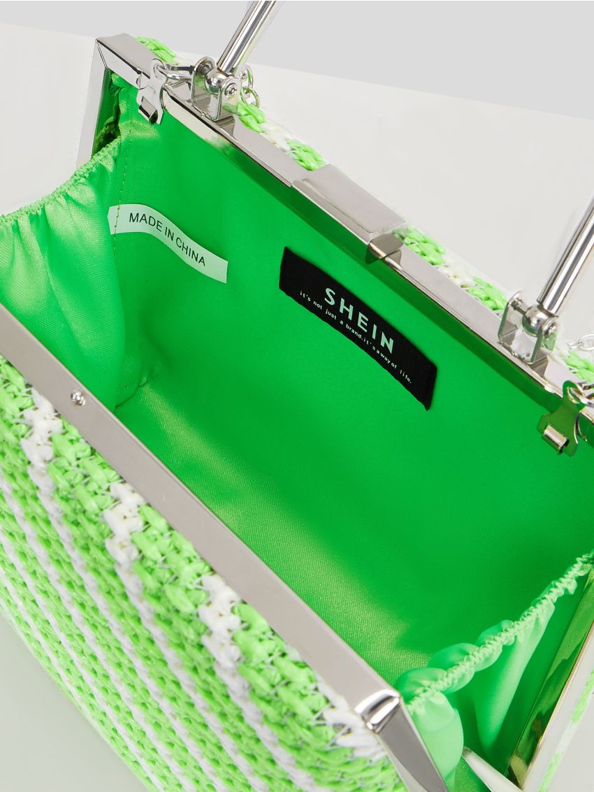 Mini Two Tone Straw Bag