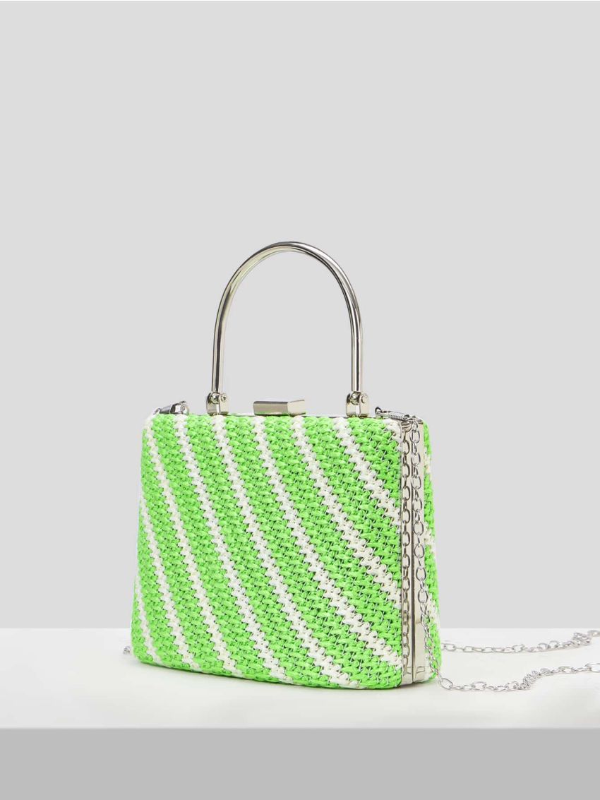 Mini Two Tone Straw Bag