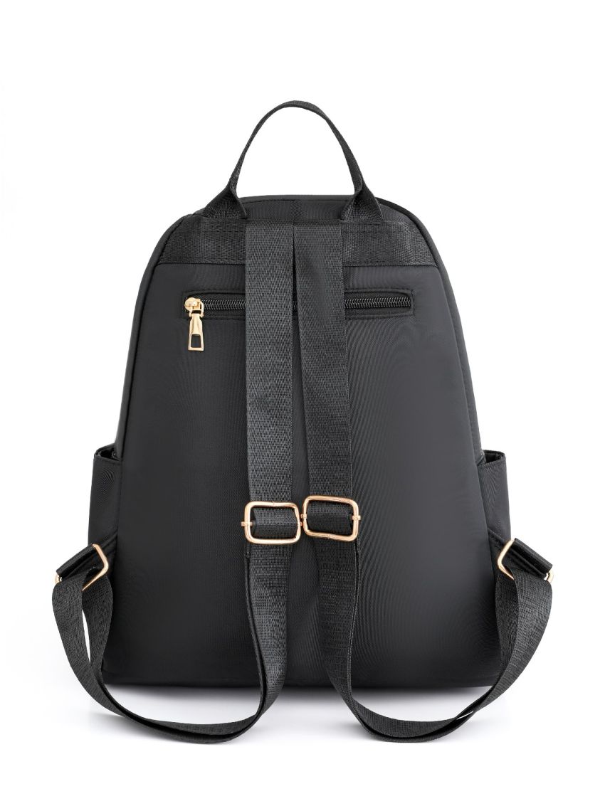 Argyle Quilted Zipper Backpack Purse, Large Capacity Studded Decor Bookbag, Casual Laptop Bag Studded Decor Quilted Functional Backpack, Mothers Day Gift For Mom