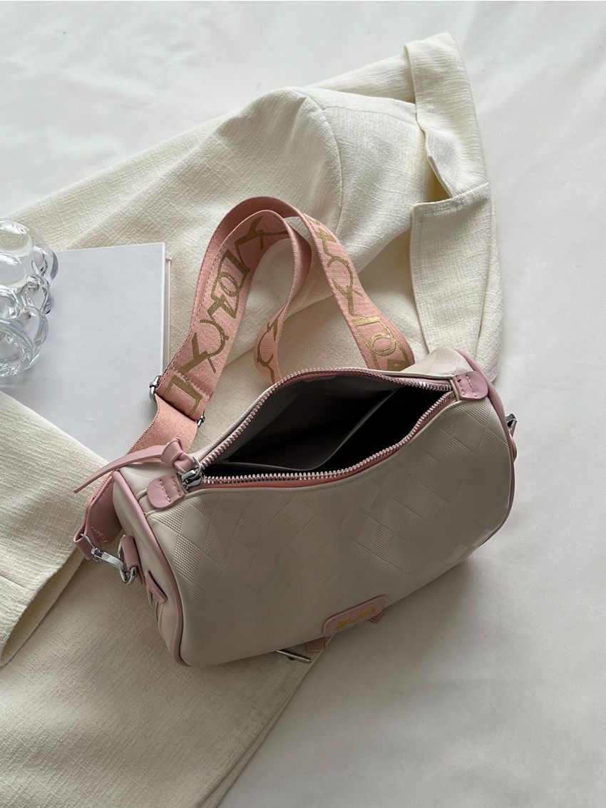 Letter Patch Detail Hobo Bag