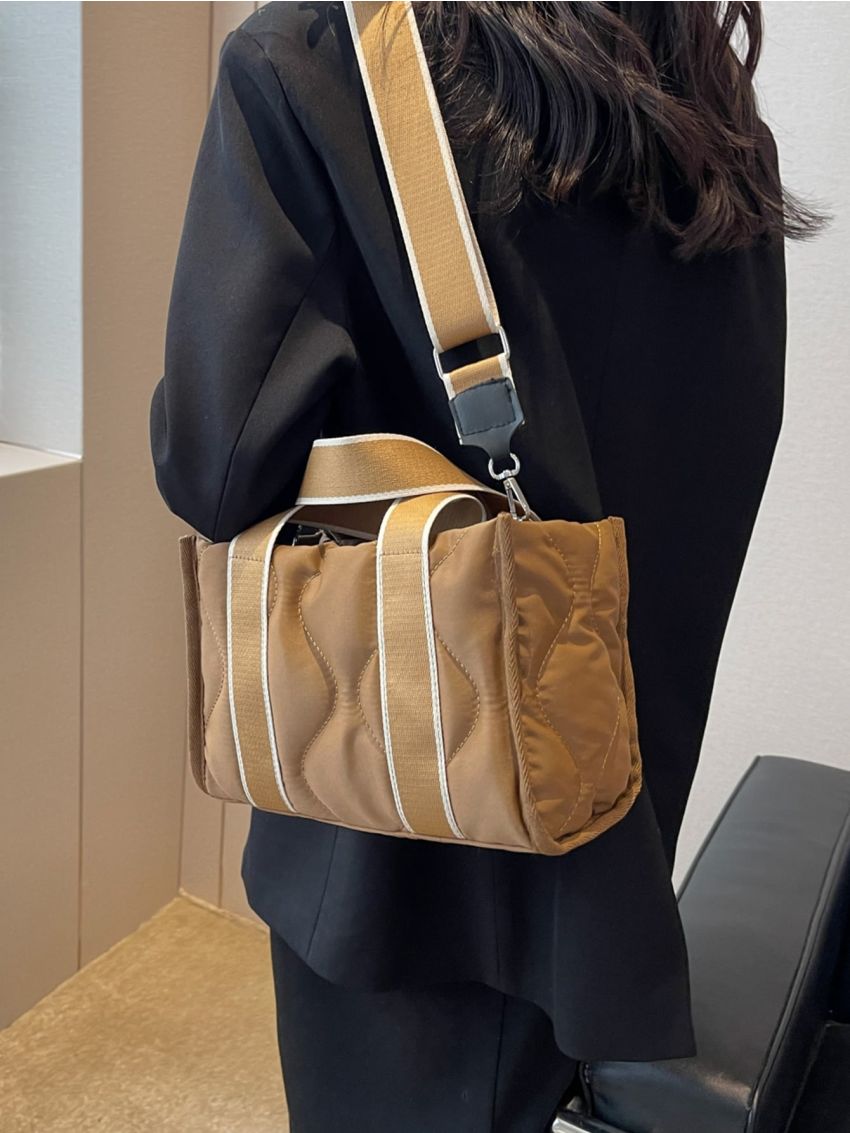 Quilted Double Handle Square Bag