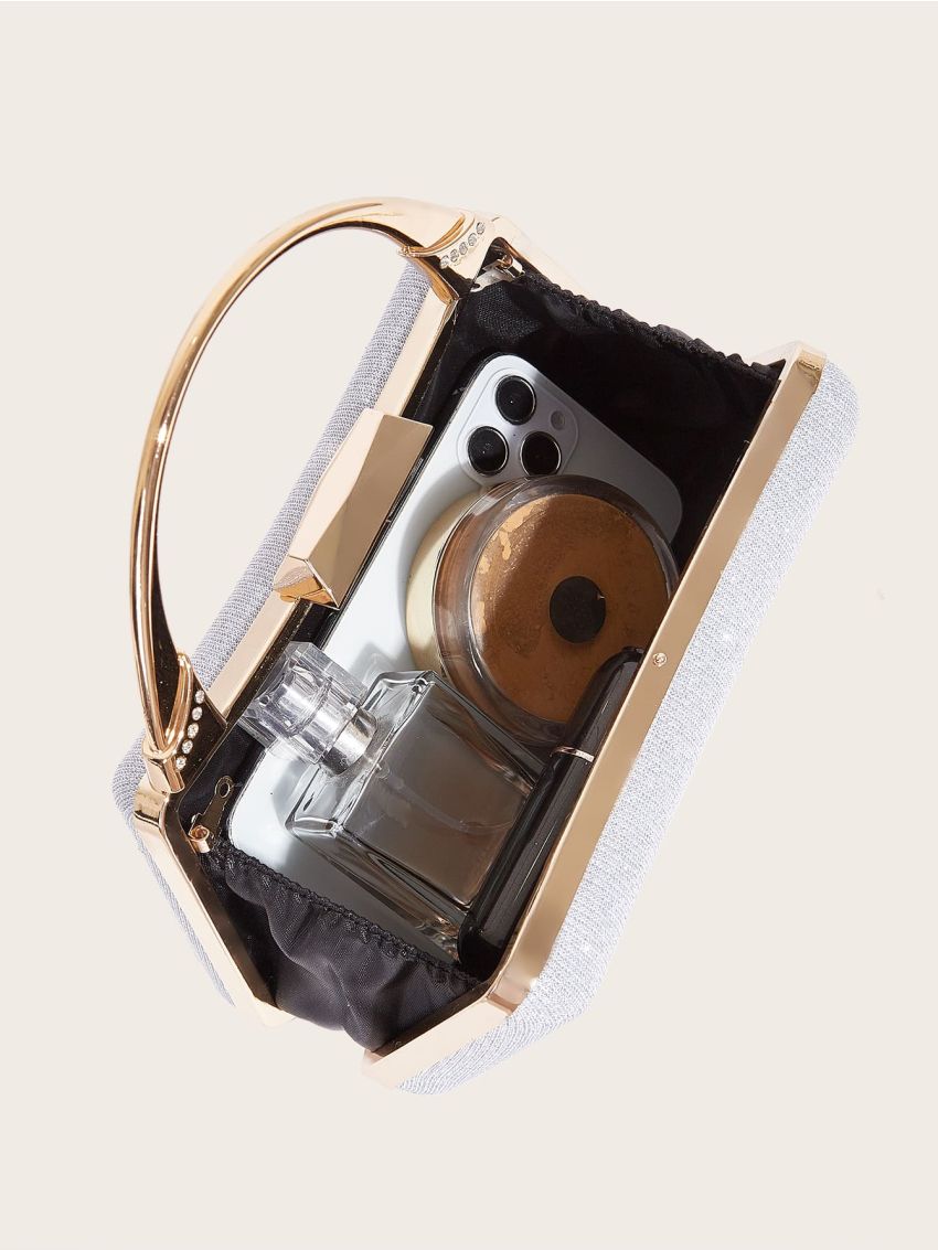 Mini Rhinestone Decor Chain Box Bag