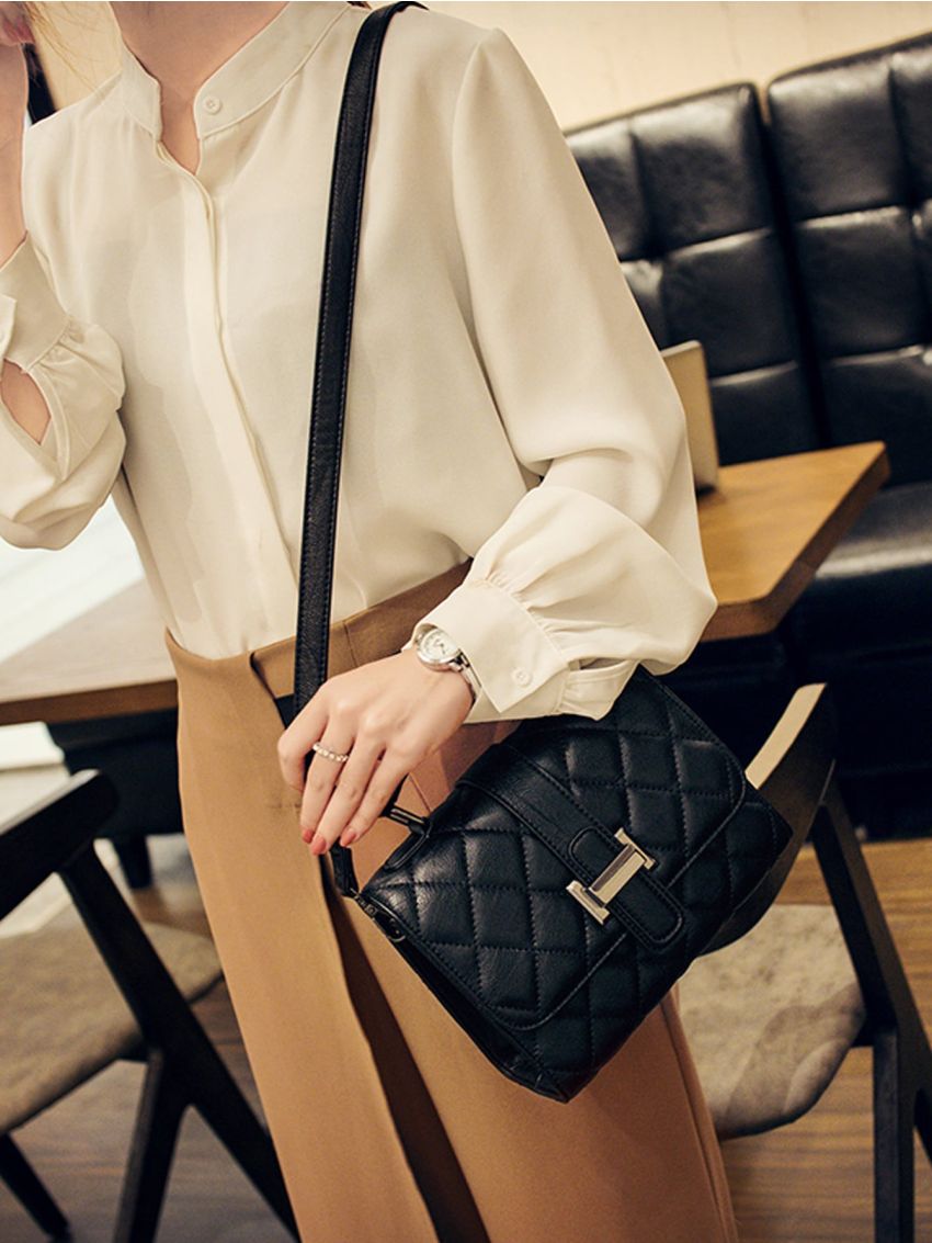 Quilted Flap Square Bag