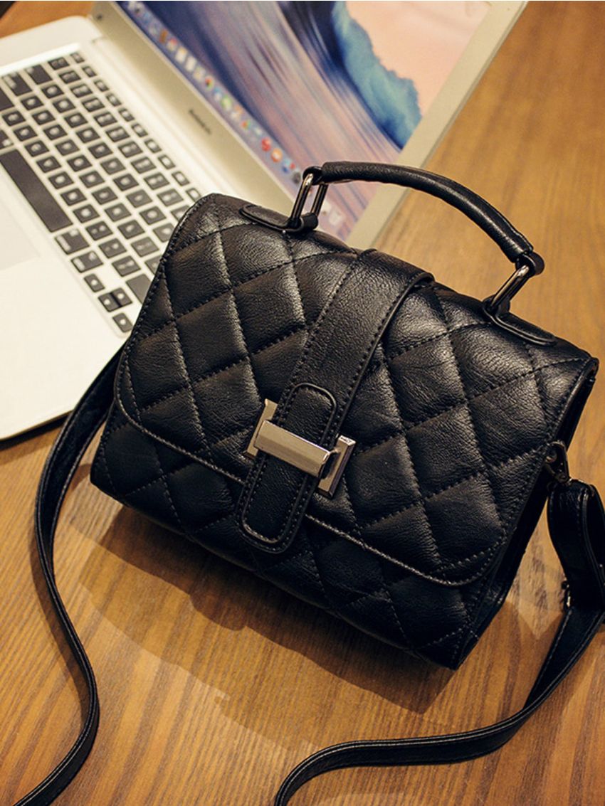 Quilted Flap Square Bag