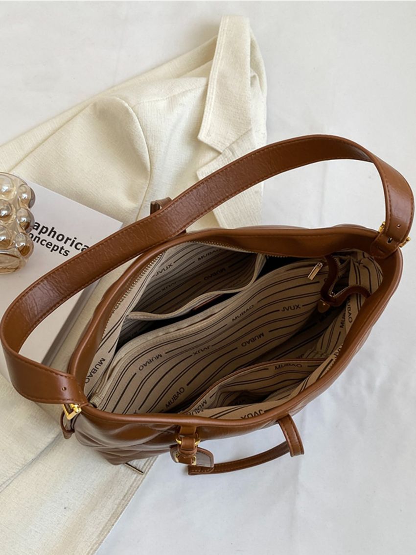 Argyle Quilted Hobo Bag With Bag Charm