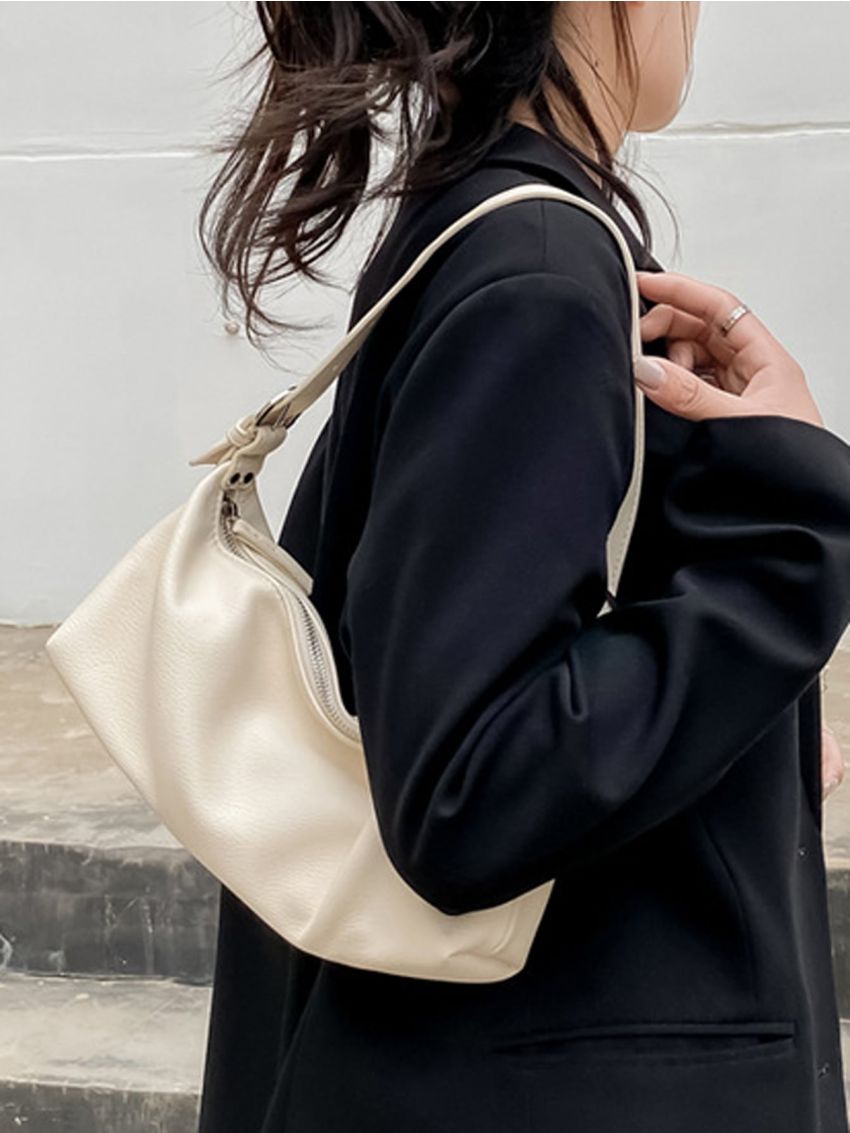 Litchi Embossed Baguette Bag