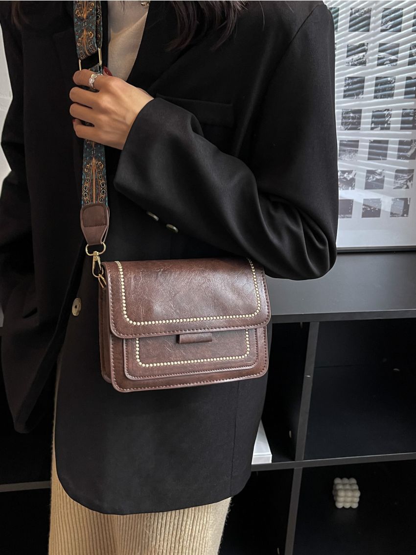 Mini Embroidered Detail Square Bag