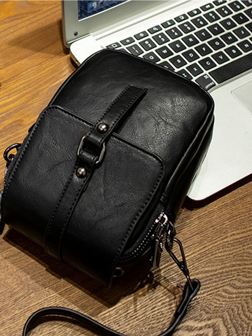 Studded Decor Flap Phone Wallet