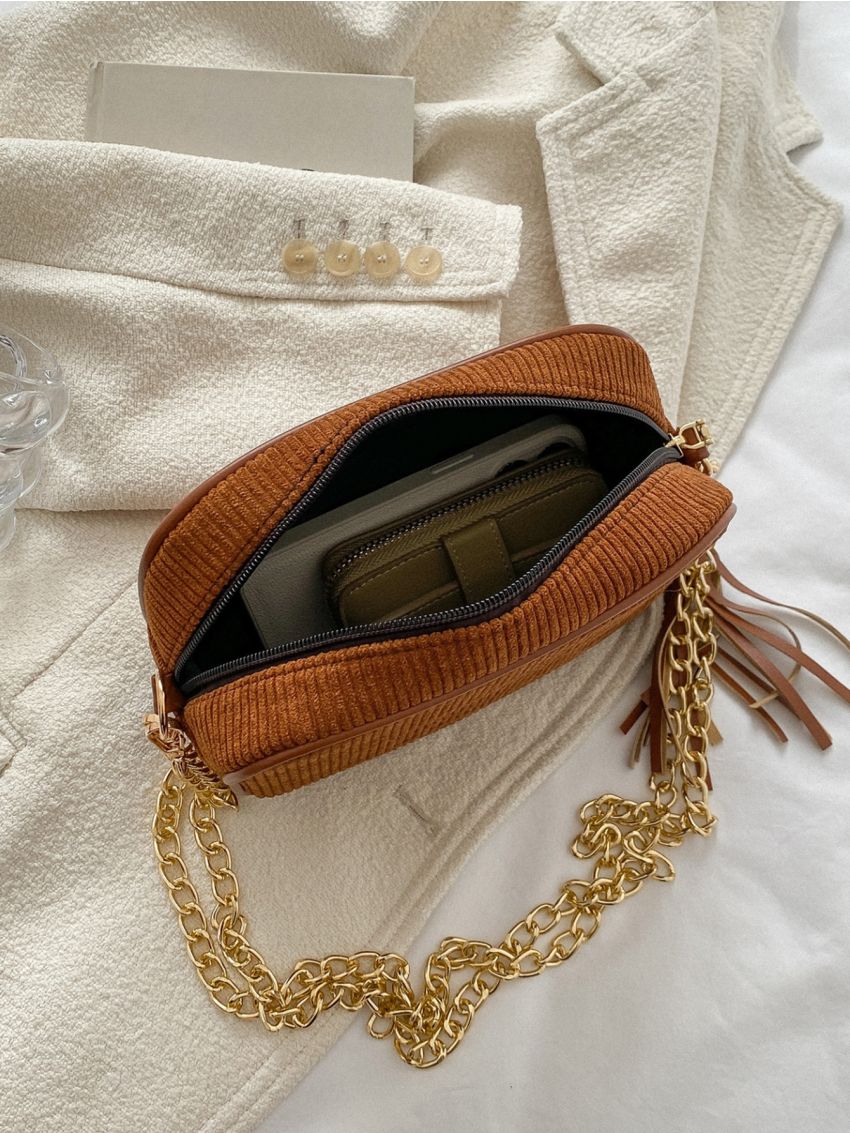 Mini Tassel Decor Square Bag