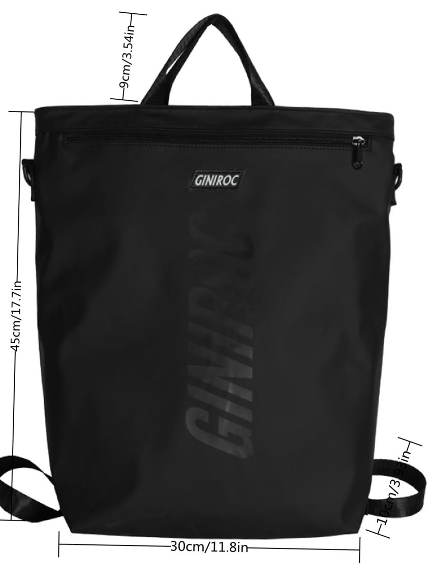 Letter Graphic Letter Patch Decor Classic Backpack