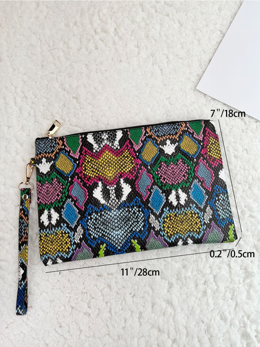 Snakeskin Embossed Square Bag