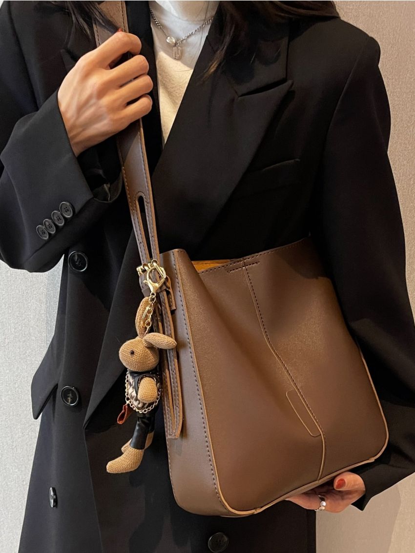 Random Cartoon Charm Square Bag With Inner Pouch