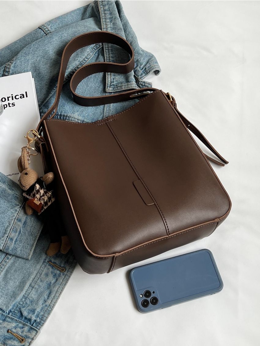 Random Cartoon Charm Square Bag With Inner Pouch