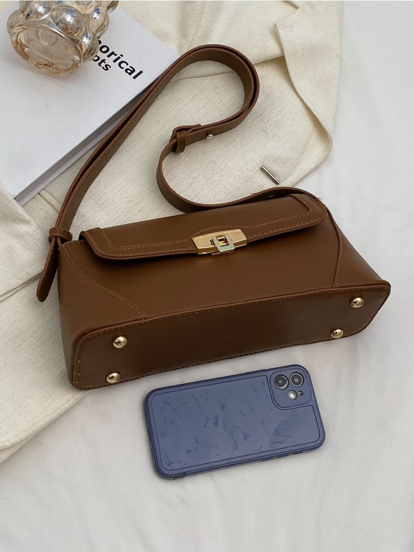 Minimalist Flap Baguette Bag