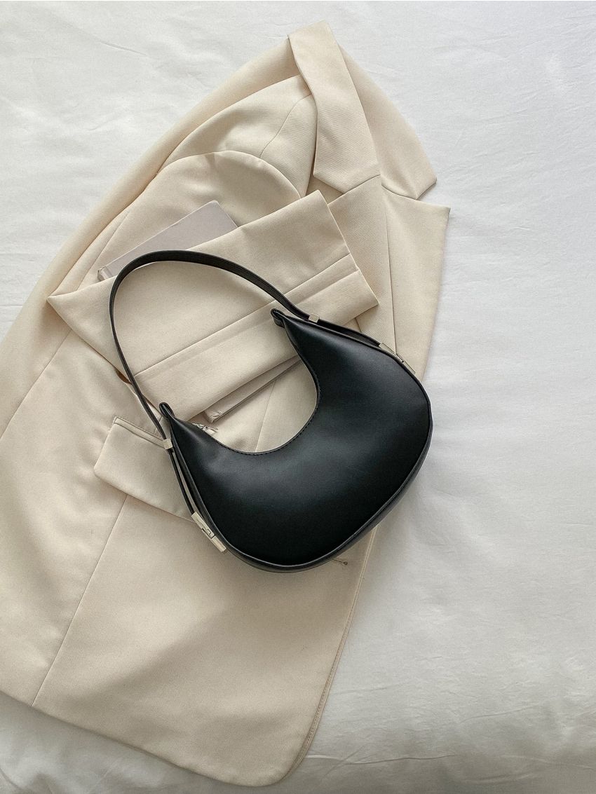Small Hobo Bag Black Minimalist Top Handle For Daily