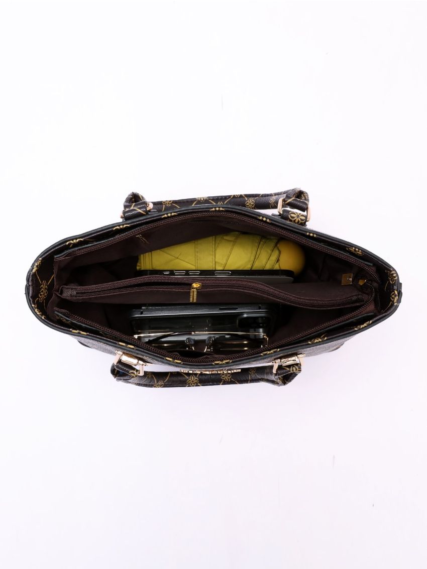 Trendy Geometric Pattern Handbag, Women's Tassel Decor Crossbody Bag, Elegant Zipper Purse For Mother's Day, Mothers Day Gift For Mom