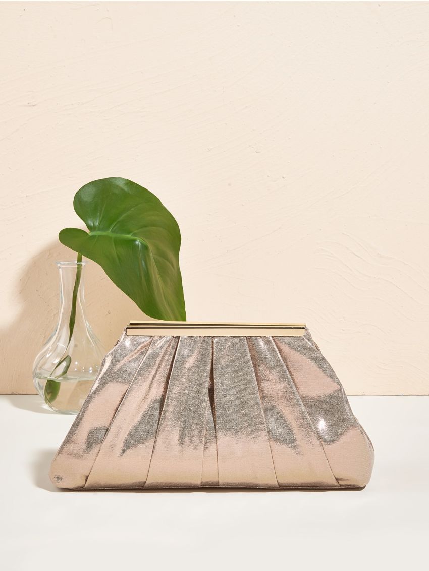 Metallic Chain Ruched Bag