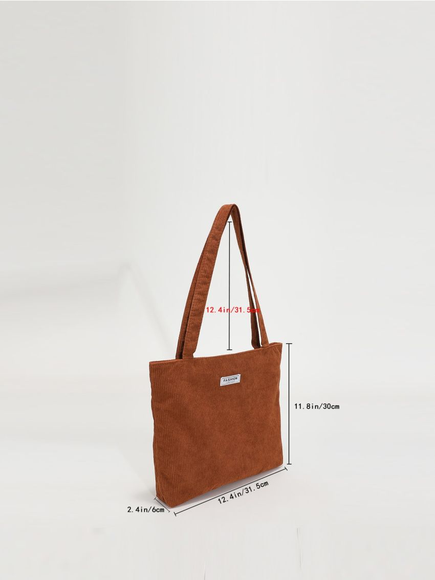 Small Shoulder Tote Bag Letter Patch Double Handle For Daily