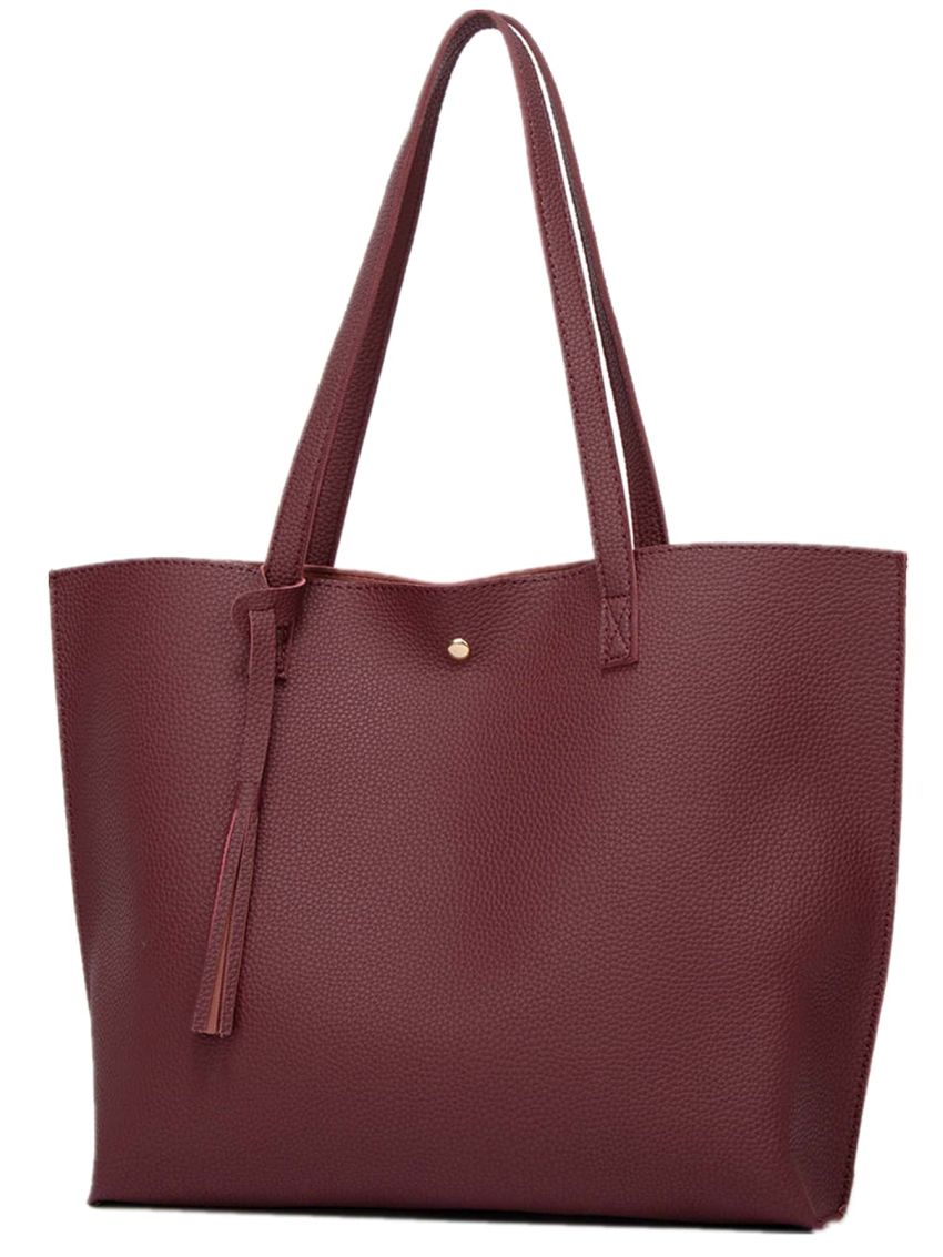 Litchi Embossed Shoulder Tote Bag With Clutch Bag, Mothers Day Gift For Mom, Best Work Bag For Women