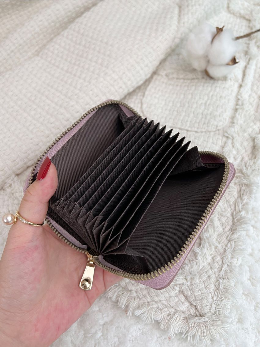 Litchi Embossed Card Holder Multi-Card Card Organizer For Storage Credit Cards