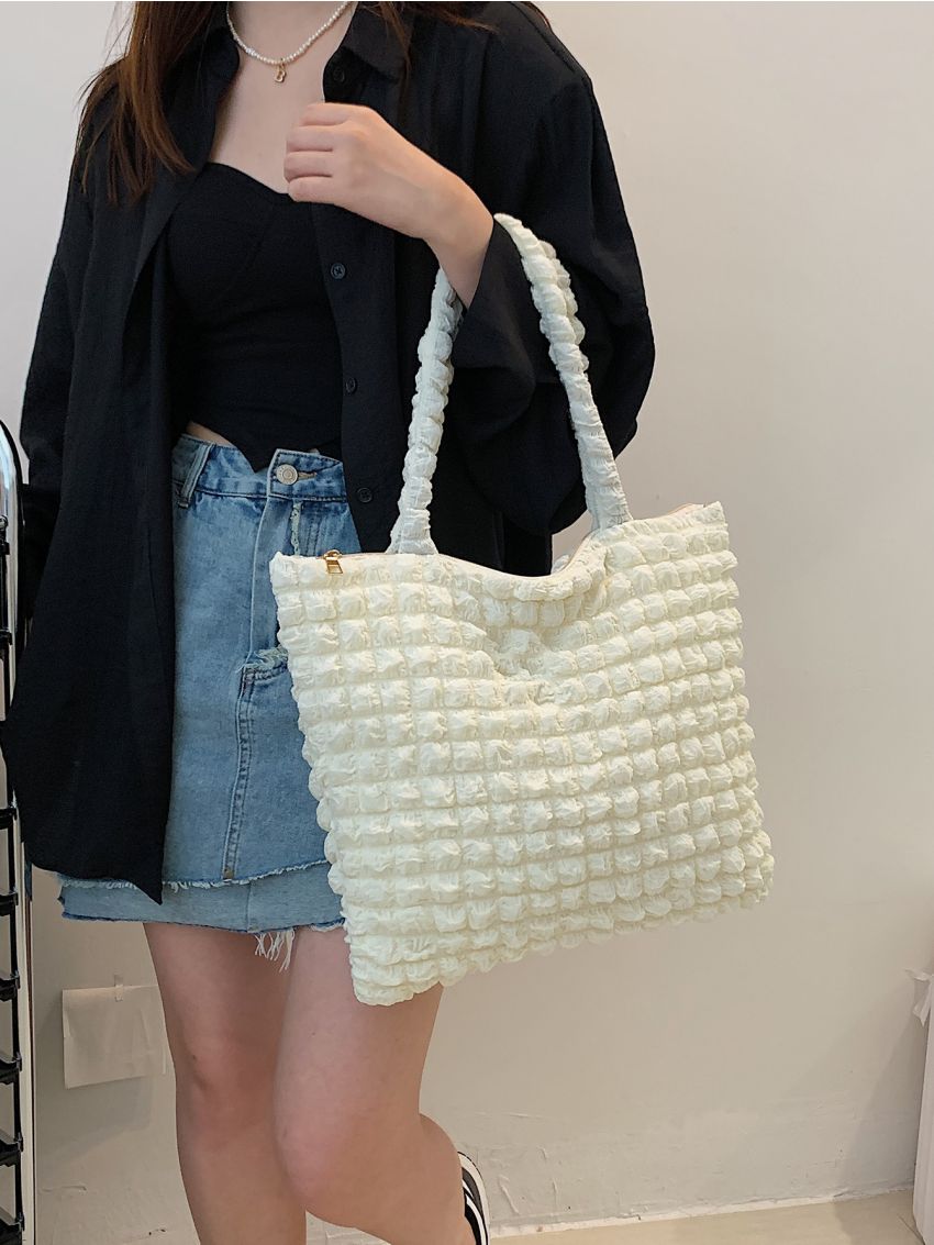 Minimalist Ruched Shopper Bag