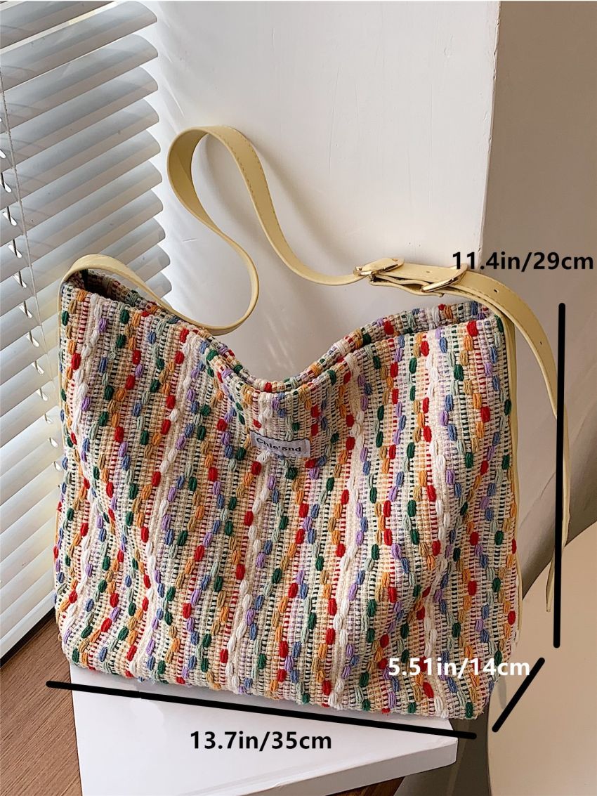 Colorblock Large Capacity Hobo Bag