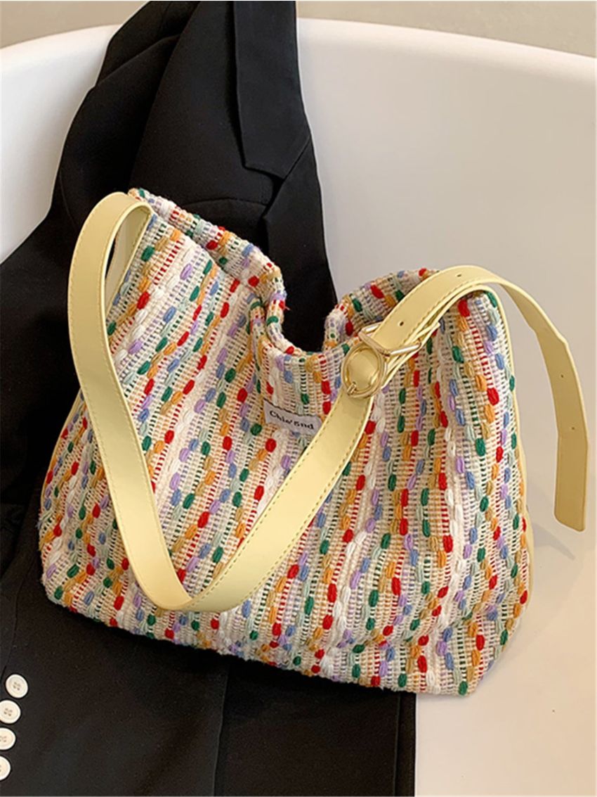 Colorblock Large Capacity Hobo Bag
