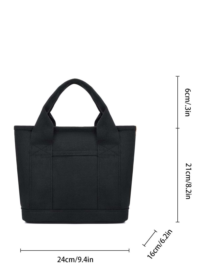 Women's Tote Bag, Letter Graphic Canvas Handbag, Fashion Zipper Crossbody Bag