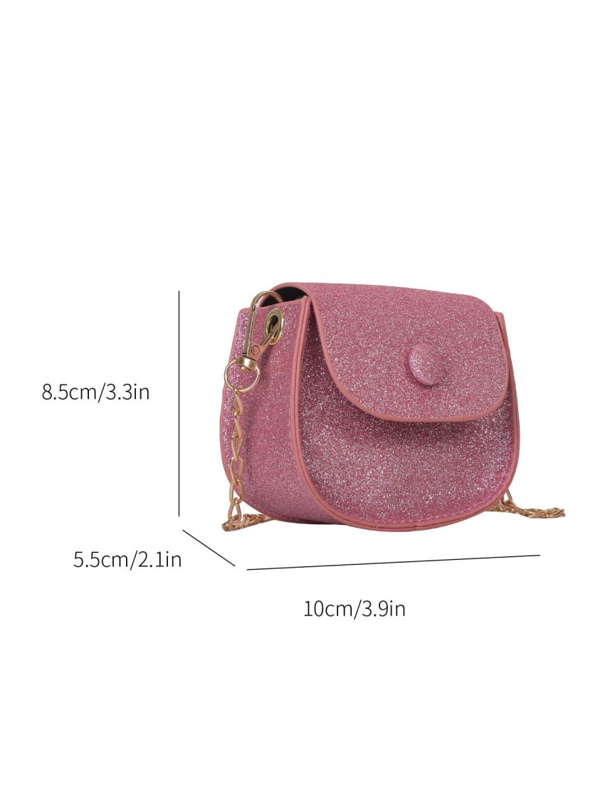 Mini Glitter Flap Chain Saddle Bag