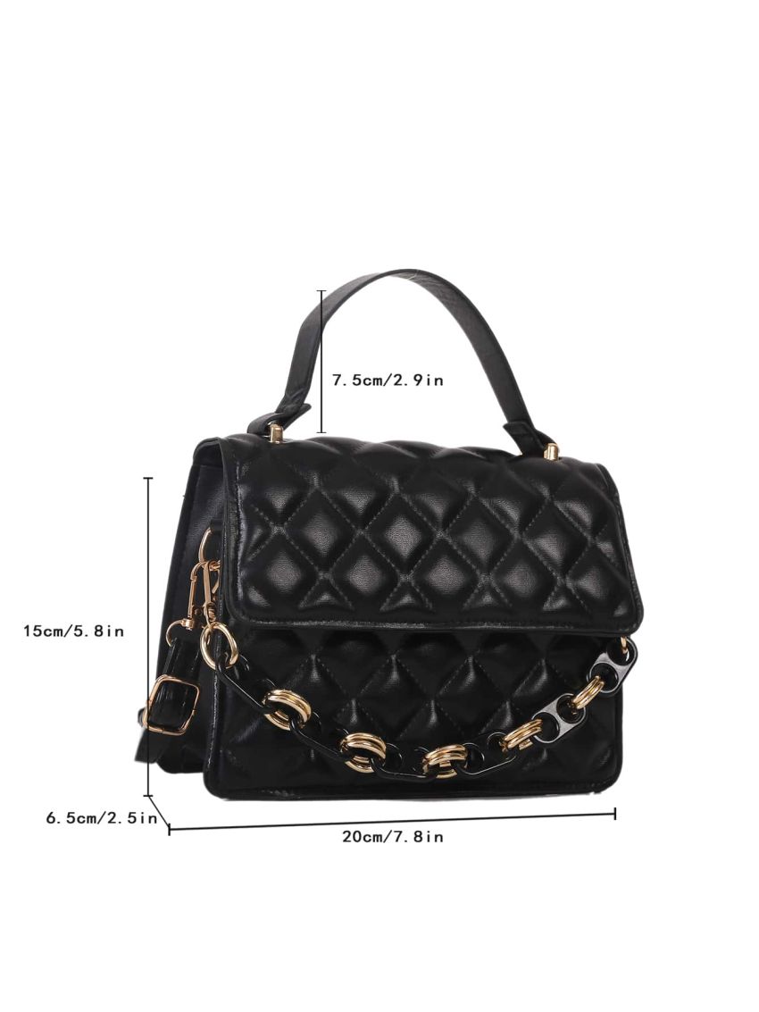 Mini Quilted Chain Decor Flap Square Bag
